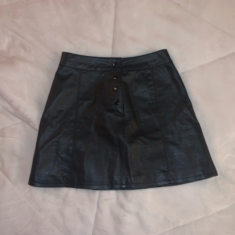 Black leather skirt